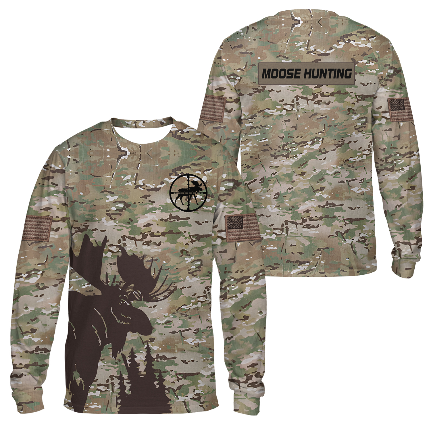 Personalized Hunting Shirt Moose Hunting Camo 3D Custom Your Name