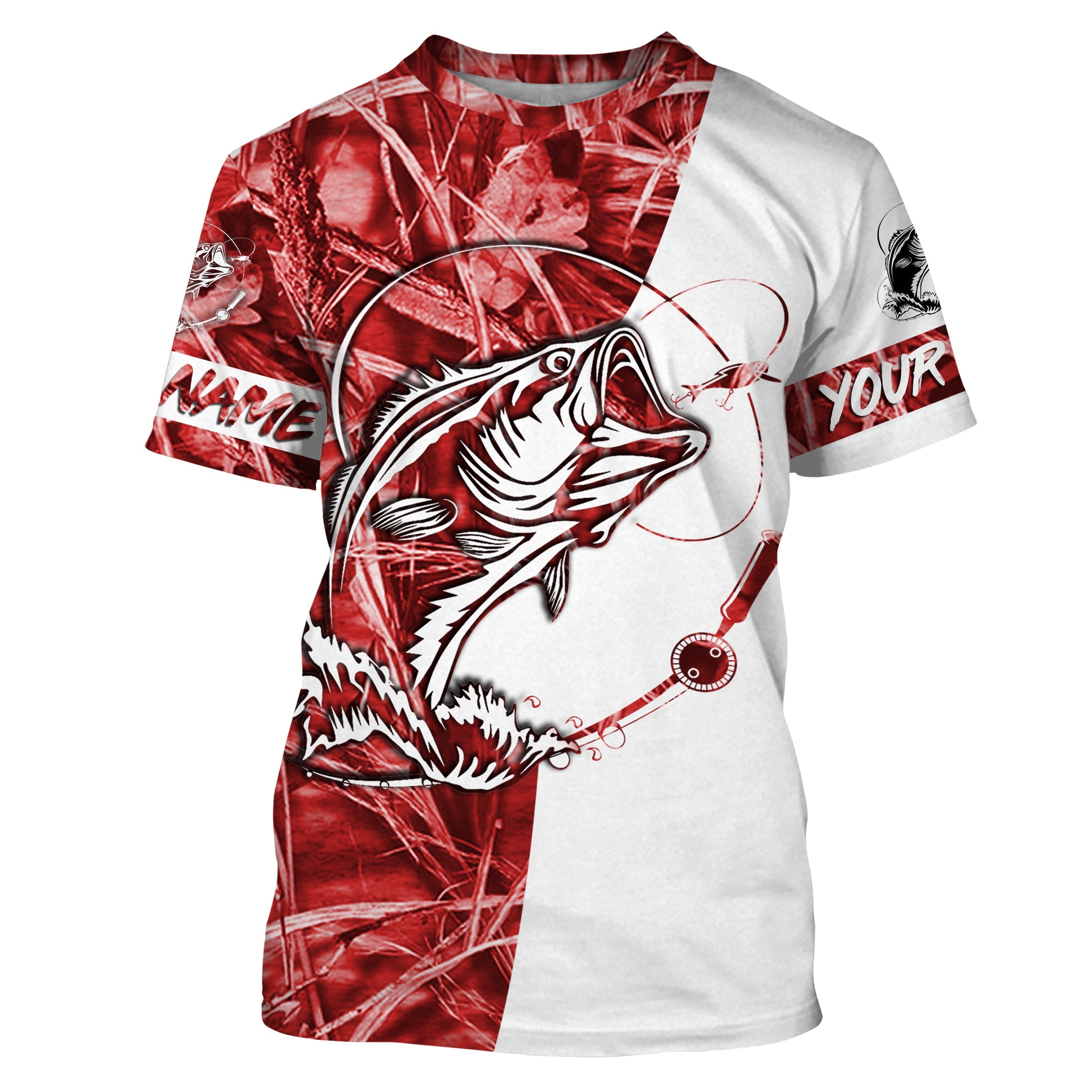 Bass Fishing Custom Long Sleeve performance Fishing Shirts, Bass