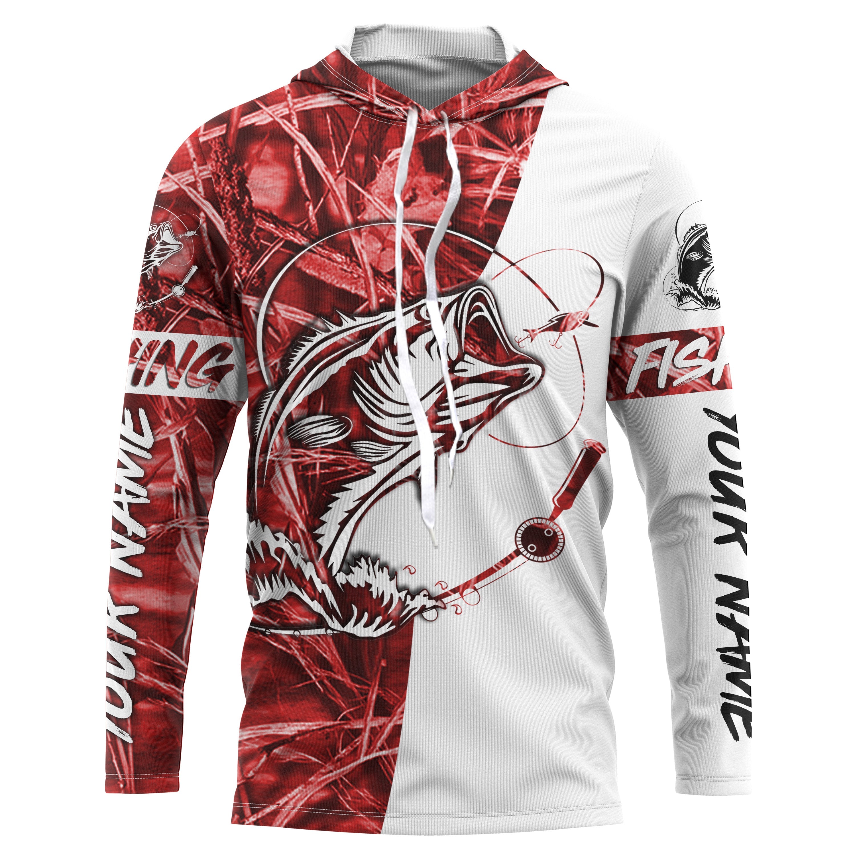 Bass Fishing Custom Long Sleeve performance Fishing Shirts, Bass